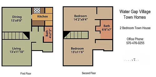 Floor plan Two Bedroom Townhome