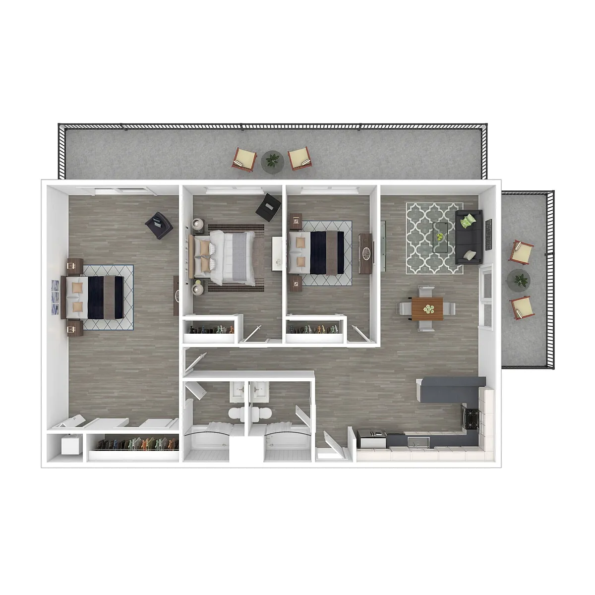 Floor plan 3 Bedroom 2 Bath