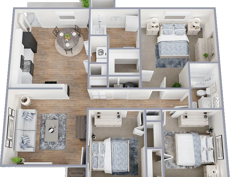 Single Story Villa Floorplan Diagram