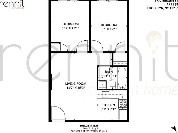 2nd image of 1772 Bergen St #3B