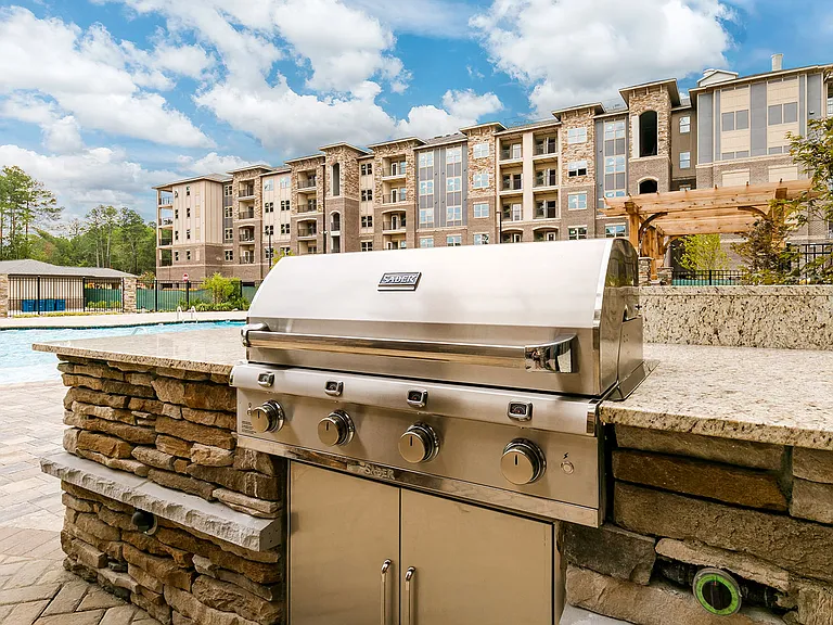 Relax poolside and take advantage of the grilling stations