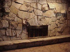 Rock Fireplace in family room