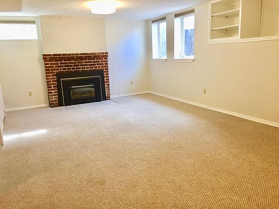 Large living room with new gas fireplace