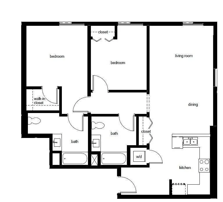 Floor plan B8A-2x2