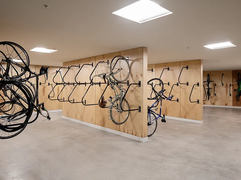 Onsite bike storage with ample space