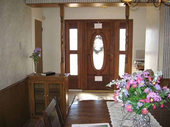 Leaded glass doors