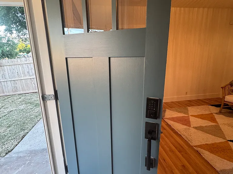 All doors are New. The front door features a digital lock. No key required. Alarm system is included.