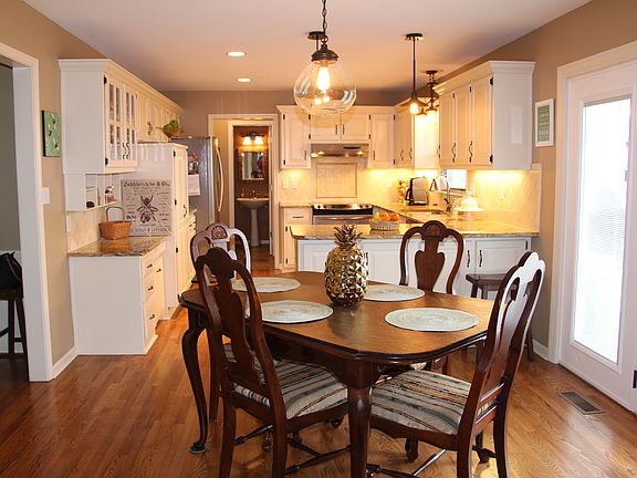 Kitchen is open and bright