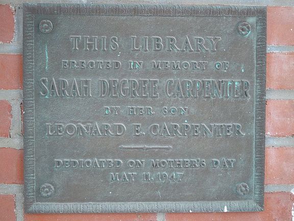 Original library plaque