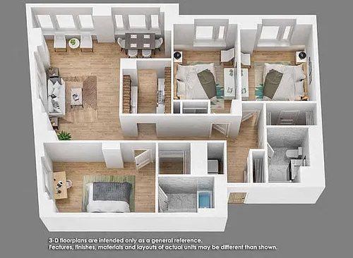 Floor plan 3 Bedroom 2 Bath- C02
