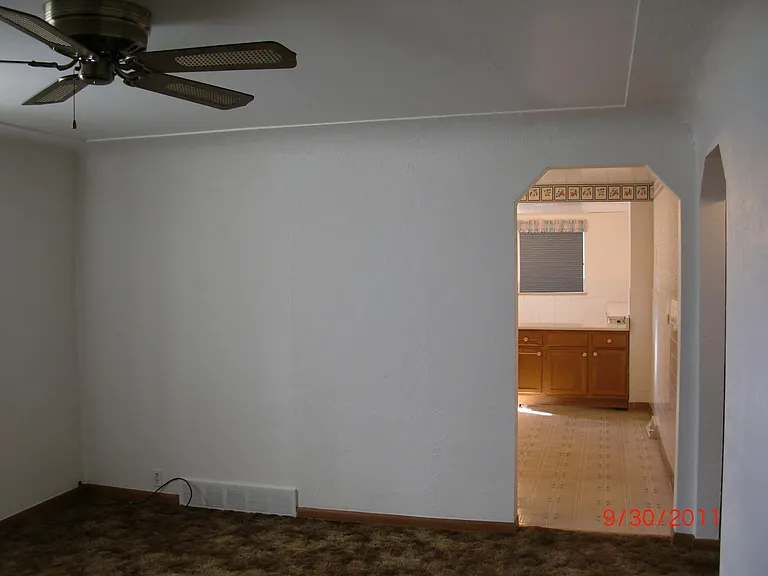 Looking into kitchen from living room
