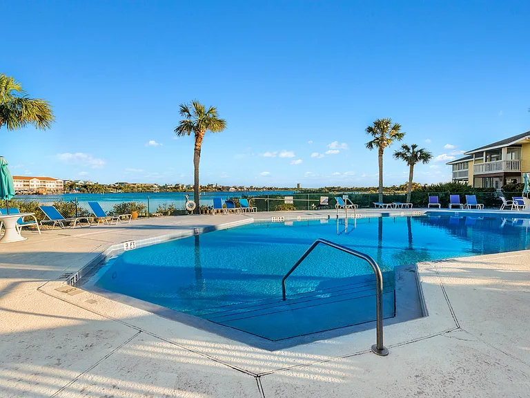 The solar-heated pool
