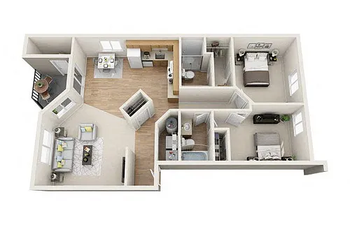 Floor plan 2x2C Classic
