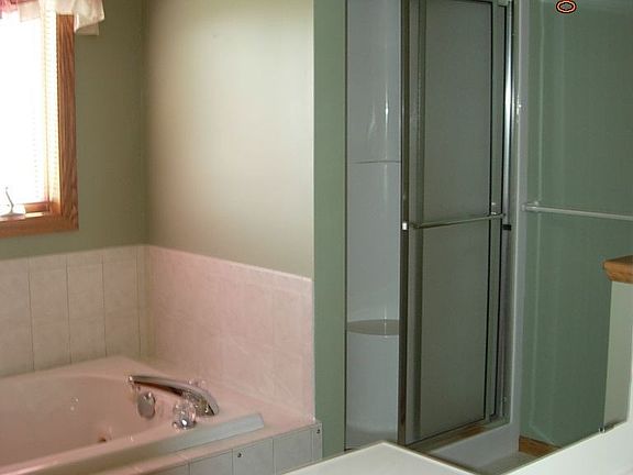 Master walk thru full bath with separate shower
