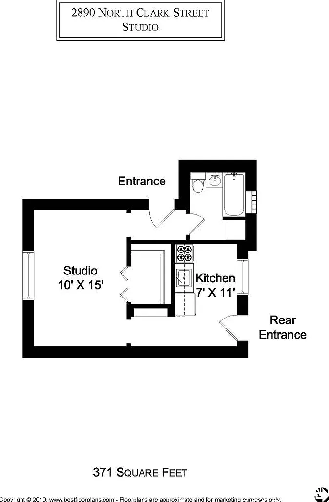 Studio, 400 sqft, $1,675 — Photo 2