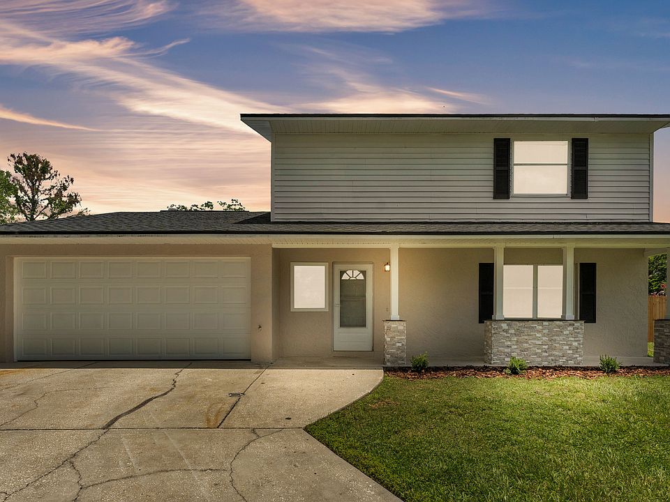 Front Porch and Driveway.