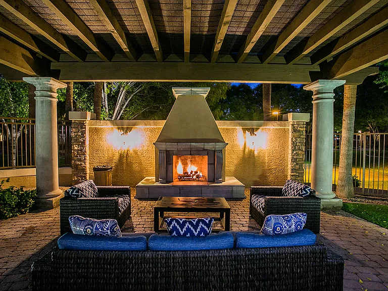Cozy Outdoor Fireplace