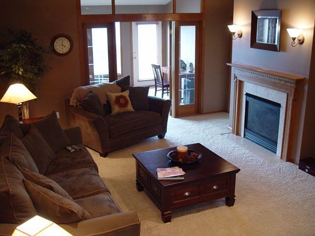 Great Open Floor Plan.  Living Room with Gas Fireplace. 