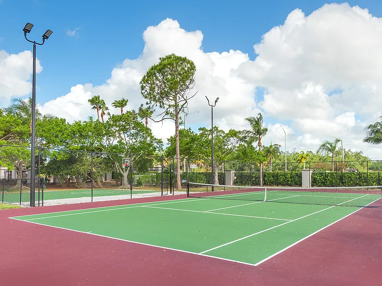 Lighted tennis court