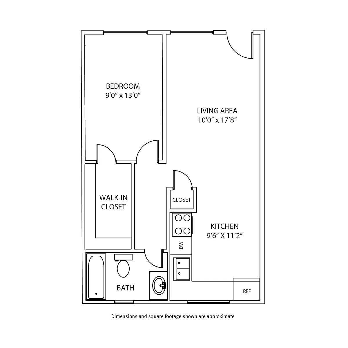 Floor plan 1 Bedroom / 1 Bath