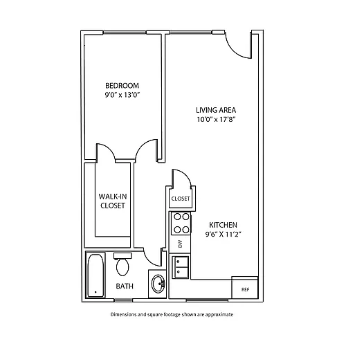 Floor plan 1 Bedroom / 1 Bath