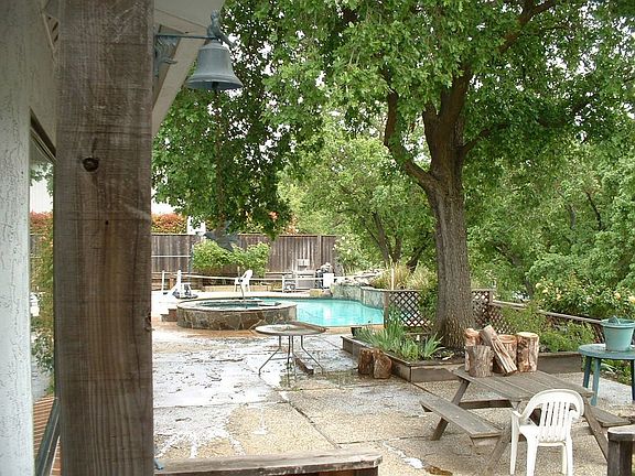 back yard and pool