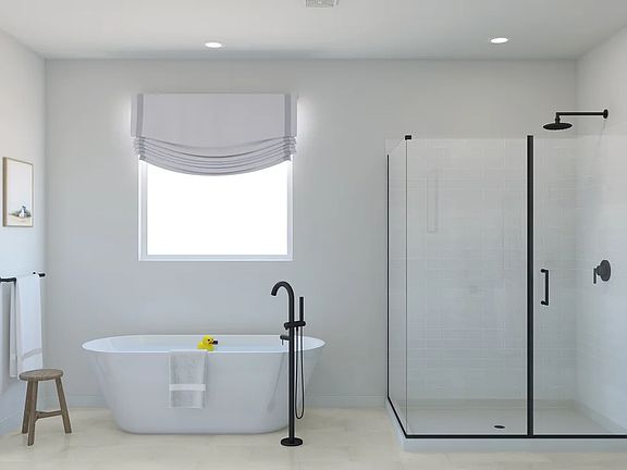 Primary bath with freestanding tub