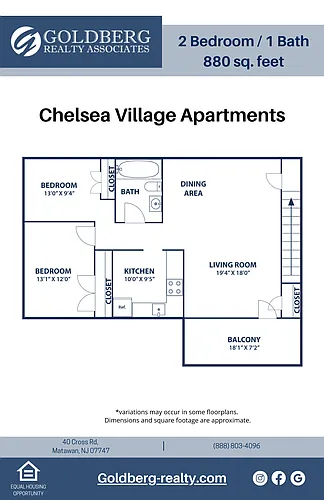 Floor plan Two Bedroom-One Bath