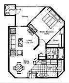 Floor plan Renovated 1x1
