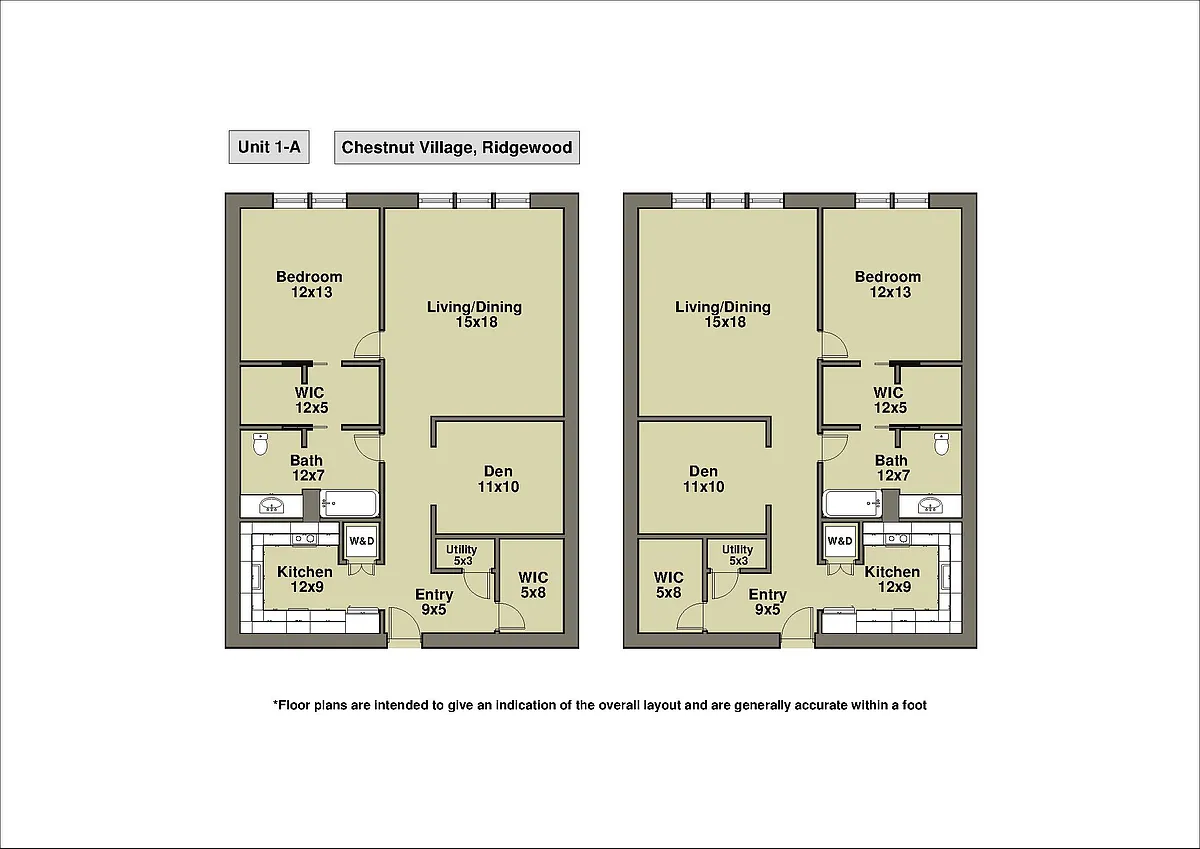 Floor plan 1 Bedroom with a Den