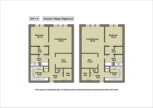 Floor plan 1 Bedroom with a Den