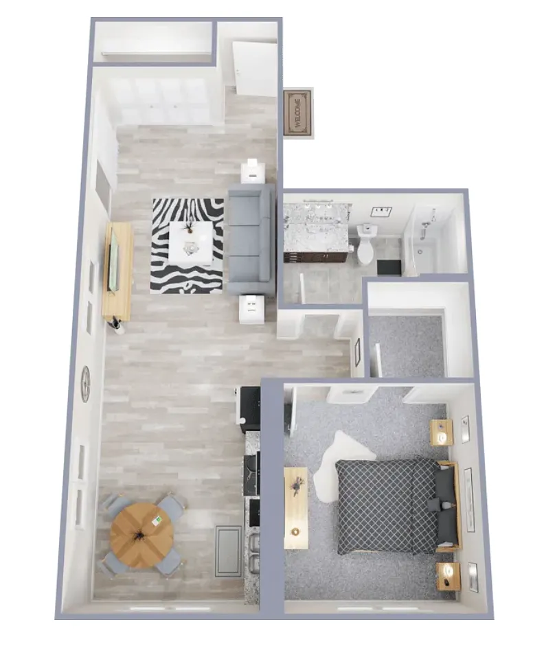 Floor plan One Bed One Bath