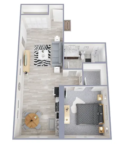 Floor plan One Bed One Bath