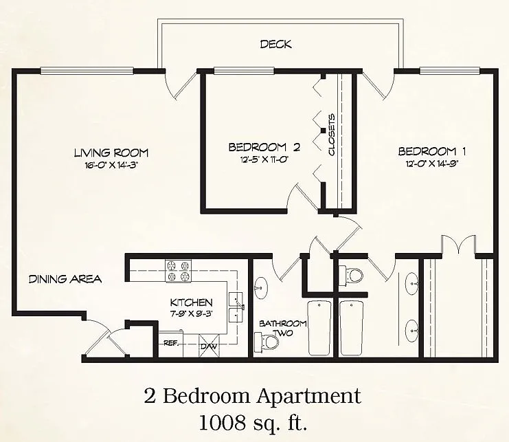 Floor plan 2 Bedroom Apartment