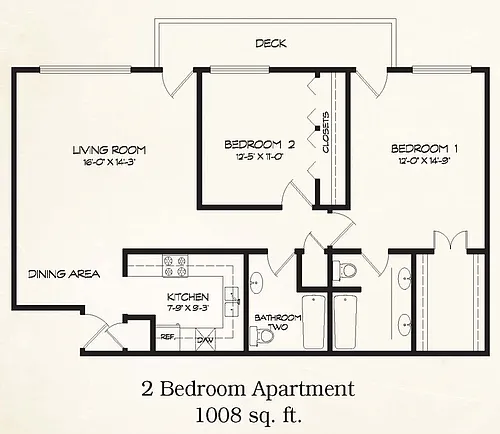 Floor plan 2 Bedroom Apartment