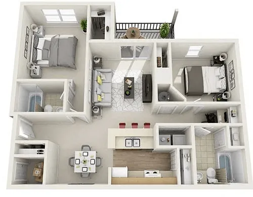 Floor plan 2 Bedroom 2 Bathroom