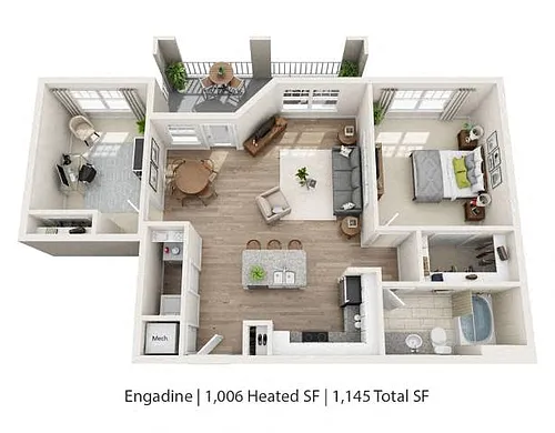 Floor plan Alleghany + Den