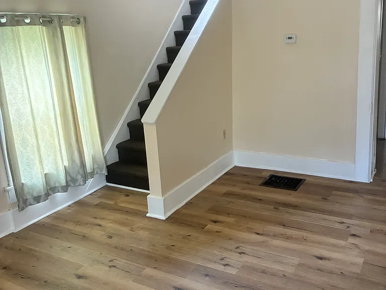 Living room with brand new flooring