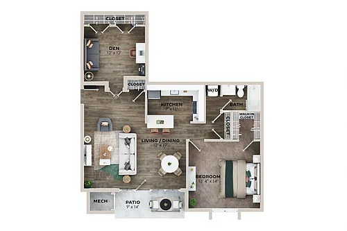 Floor plan 2BR Renovated
