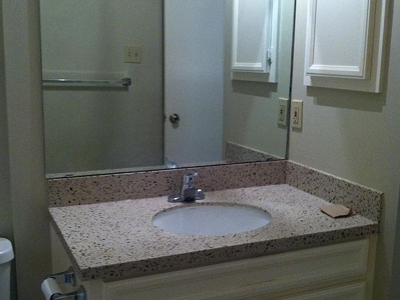 Vanity with solid surface counter top