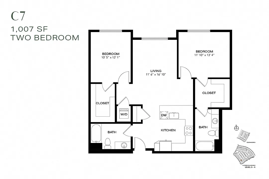 Floor plan Two Bedroom C7