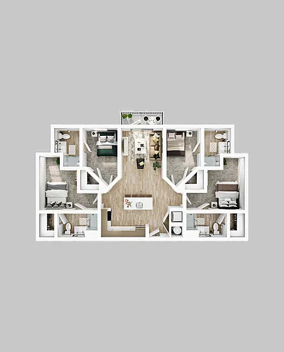 Floor plan 4BR/4BA - D1