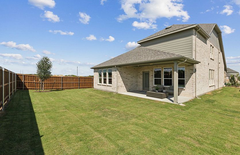 Spacious, fenced-in backyard model representation