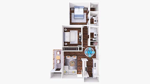 Floor plan The Crest - 2 Bedroom 2 Bathroom
