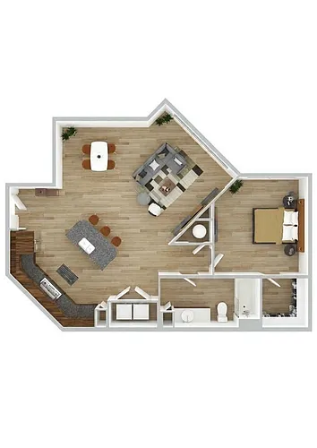 Floor plan 2X2 (B-1; Type B)