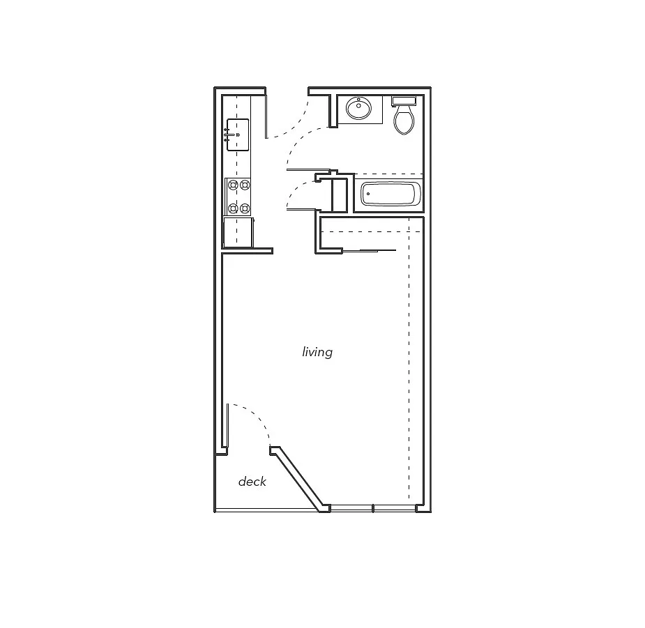 Floor plan Studio - Income Restricted