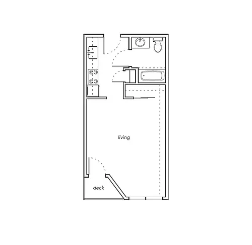 Floor plan Studio - Income Restricted