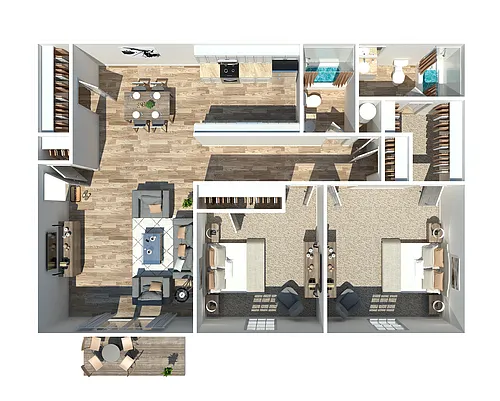 Floor plan 2 Bedroom 2 Bath