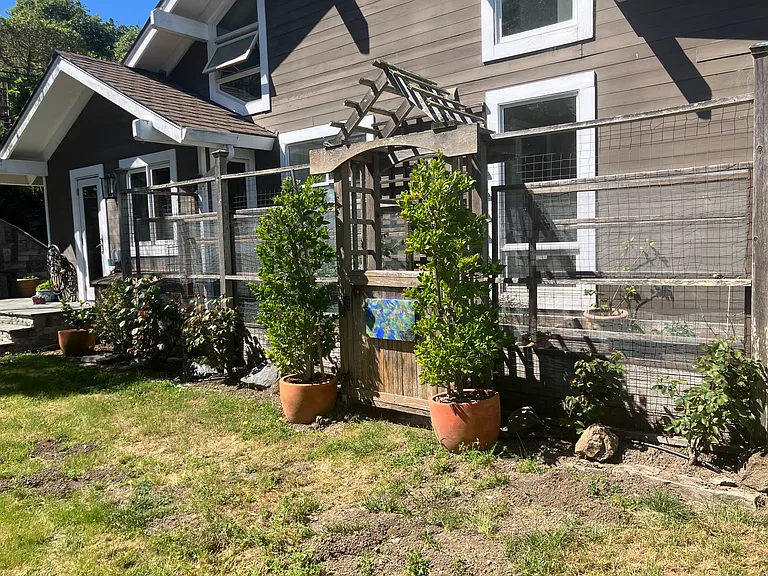 Fenced vegetable garden
