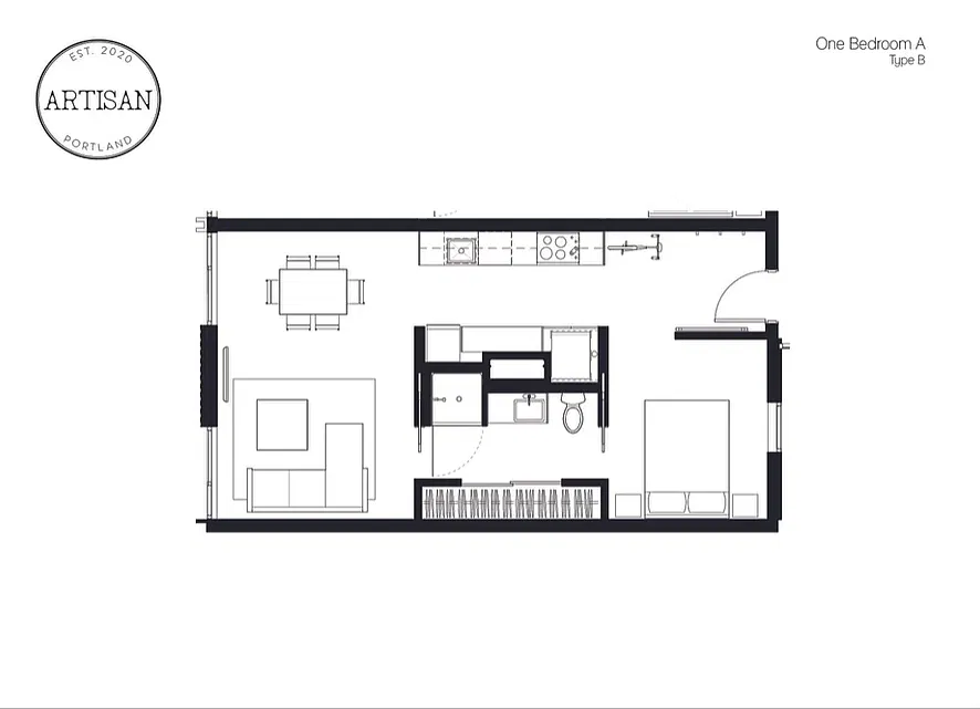 Floor plan 1X1A